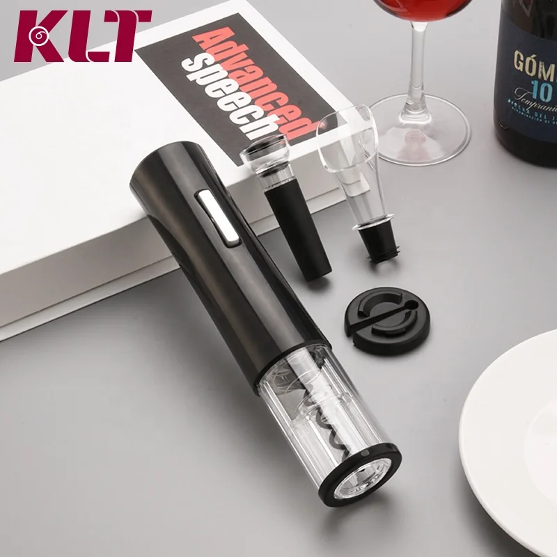 

Press button style electric wine opener set electric corkscrew set with package, Black or custom