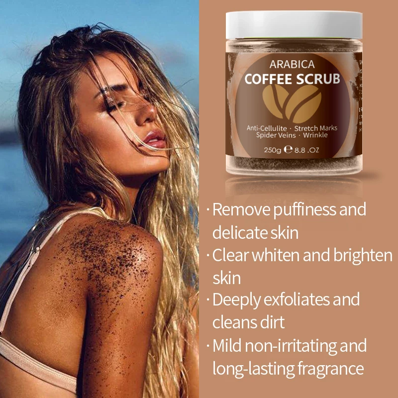 

Private Label Wholesale Natural Bulk Whitening Coffee Scrub Moisturizing Exfoliator Sugar Organic Coffee Body Scrub