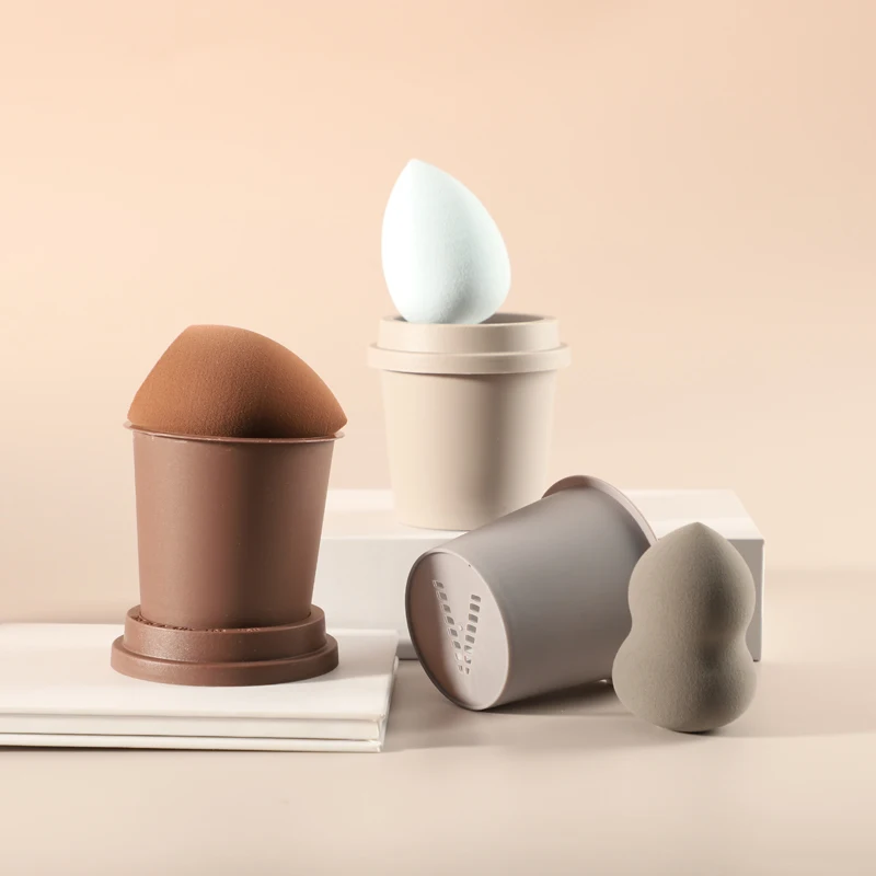 

HOT SELL Coffee cup luxury wholesale high quality Non-latex eco friendly vegan custom make-up sponge, Customized color