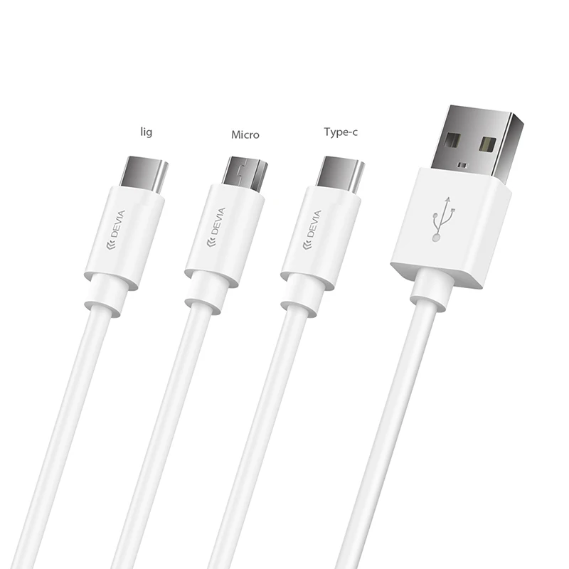 

Devia Free Shipping Mobile Phone Charger Cable Cell Phone Charging Magnetic USB Cable, White