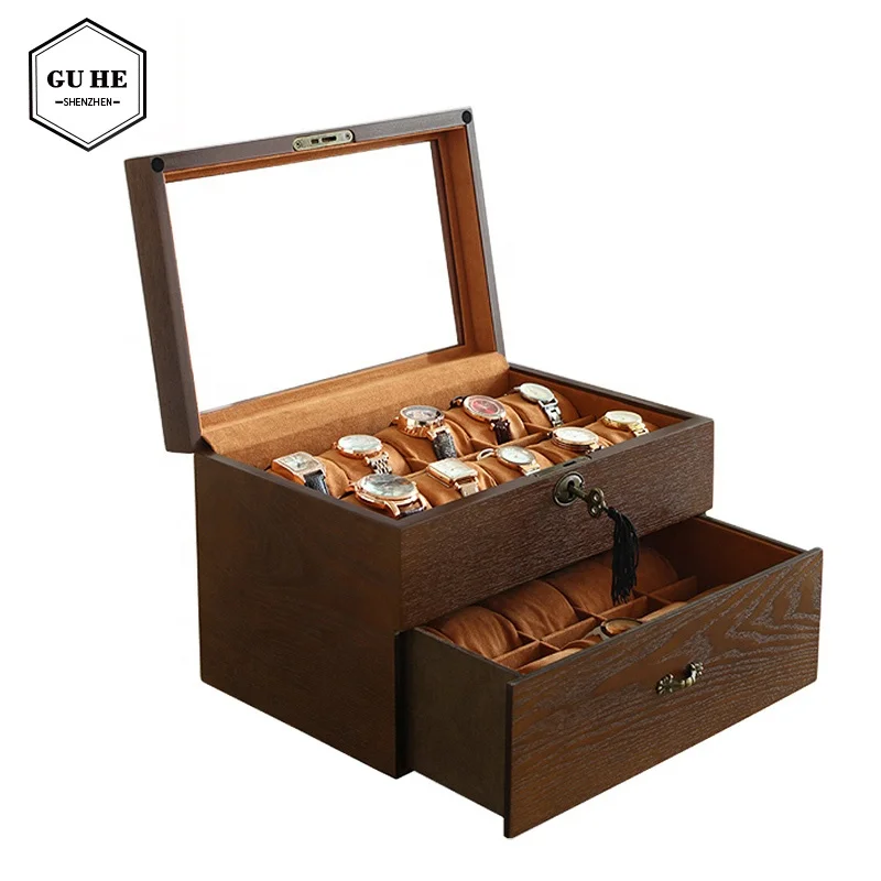 

Glasses storage case luxury Draw-out type Restoring ancient ways box Small adorn article Receive a case stud box jewelry, Brown