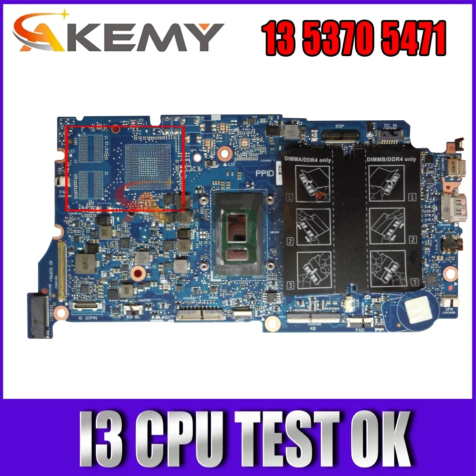 

DDR4 For Dell Vostro 13 5370 5471 Laptop motherboard With i3 CPU ARMANI13 MAINBOARD 100% Fully Tested