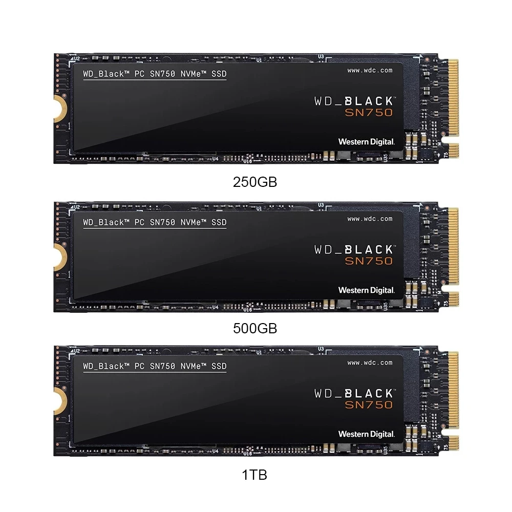 

Western Digital WD SSD Black 2TB 1TB 500GB 250GB M.2 2280 NVMe PCIe Gen3*4 Internal Solid State Drive SN750 3D Nand