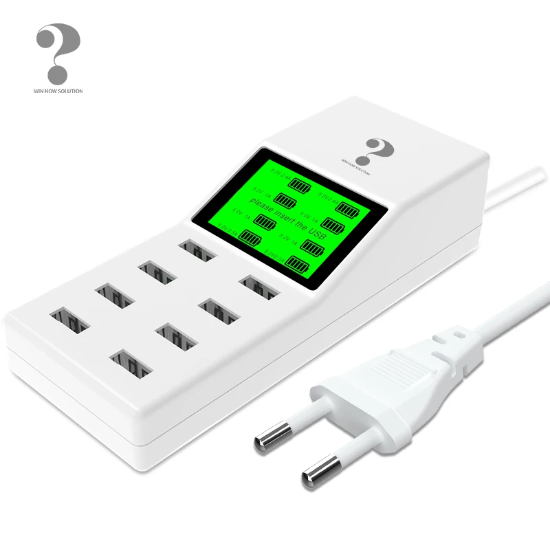 
40W UK plug power tripe multiple USB port charger smart with LED display for phone/ipad charging station 