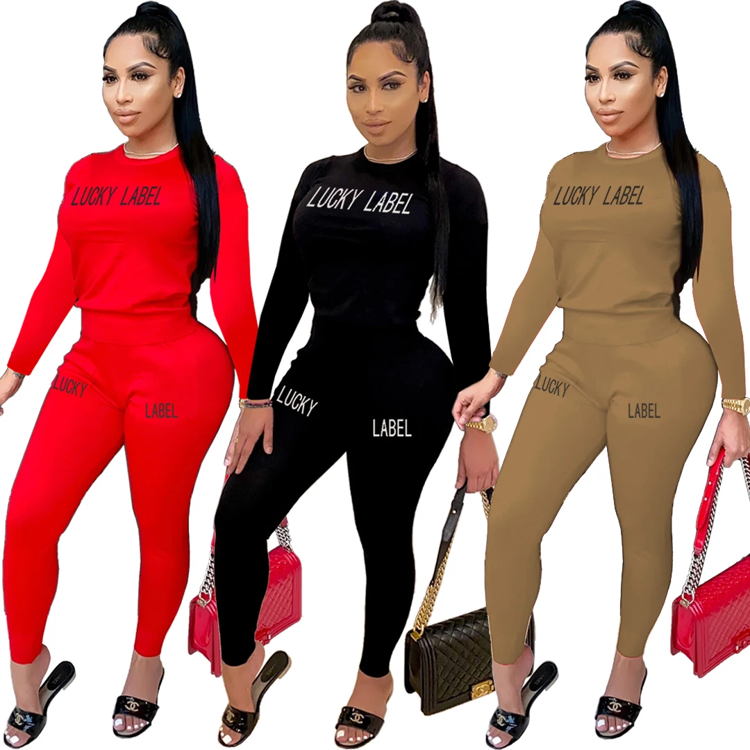 

2021 new arrivals fall tracksuit long sleeve pullover 2 two piece women's pants &trousers set women clothes outfits clothing, Picture