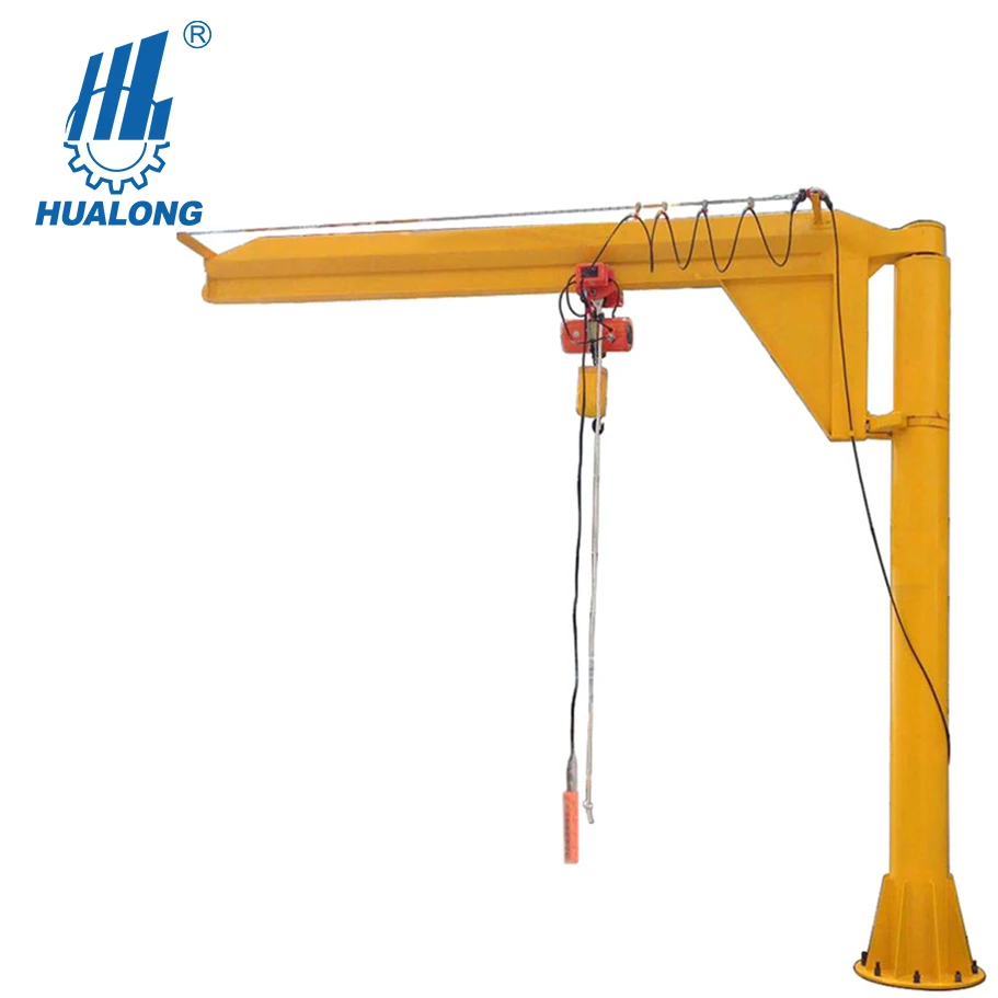 

Hualong Machinery 1 Ton 2 Ton Lifting Jib Crane Free Standing Pilllar Post Mounted Slewing Jib Crane for Sale