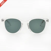 

OSA7001B New fashion clear round acetate frame dark lens sunglasses 2019