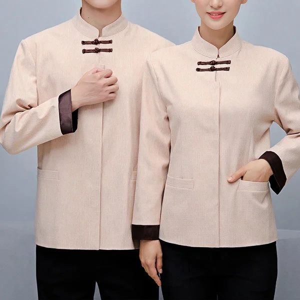 

Custom Uniform Housekeeping Shirts Long Sleeves Uniforms Scrubs for Work Clothes Hotel Uniforms for Housekeeping, Customized