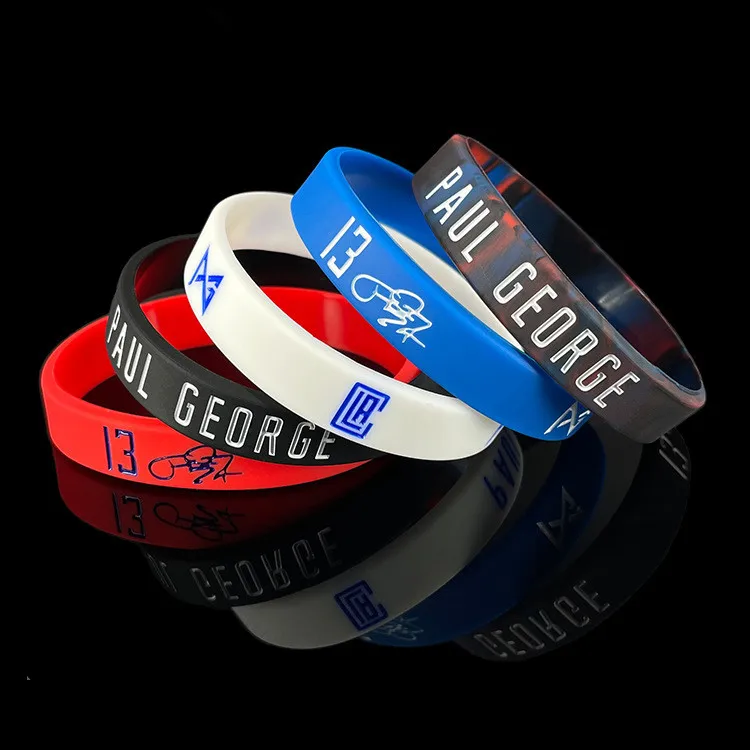 

Custom logo printed multicolor sports Bracelet fun inspirational rubber world cup football Silicone Bracelet Wristband