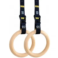 

Wellshow Sport Wooden Gymnastic Rings Gym Rings With Adjustable Numbered Straps For Fitness Gym Bodyweight Strength Training
