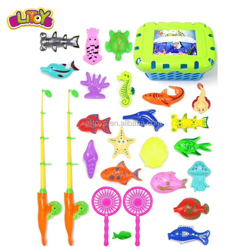 2020 Hot Sale Summer Toy Kid Fishing Game Set Toys With Magnetic Plastic Fishing Rod 26PCS