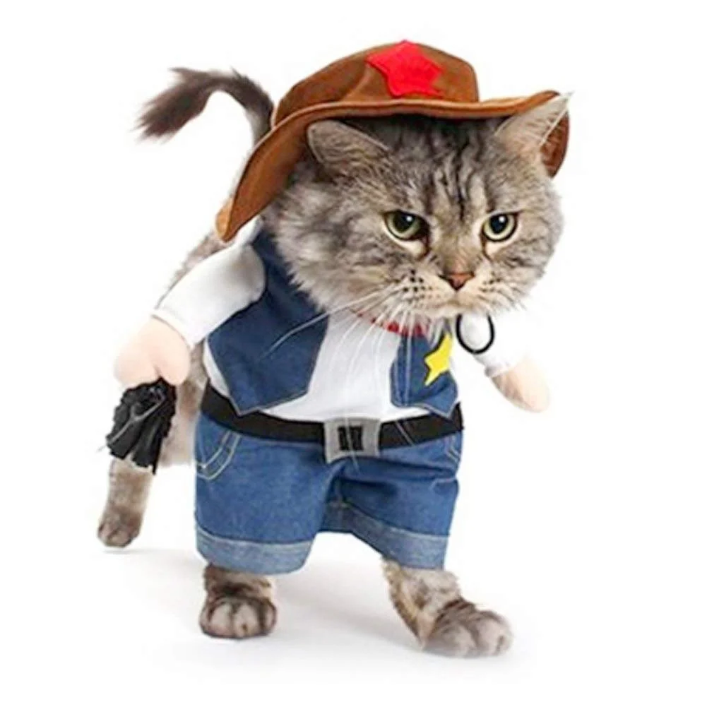 

Cat Cowboy Costume Hat for Cats Small Dogs Pet Costunm Cosplay Hat Funny Cat Accessories Dog Clothes Suit for Dogs Clothing