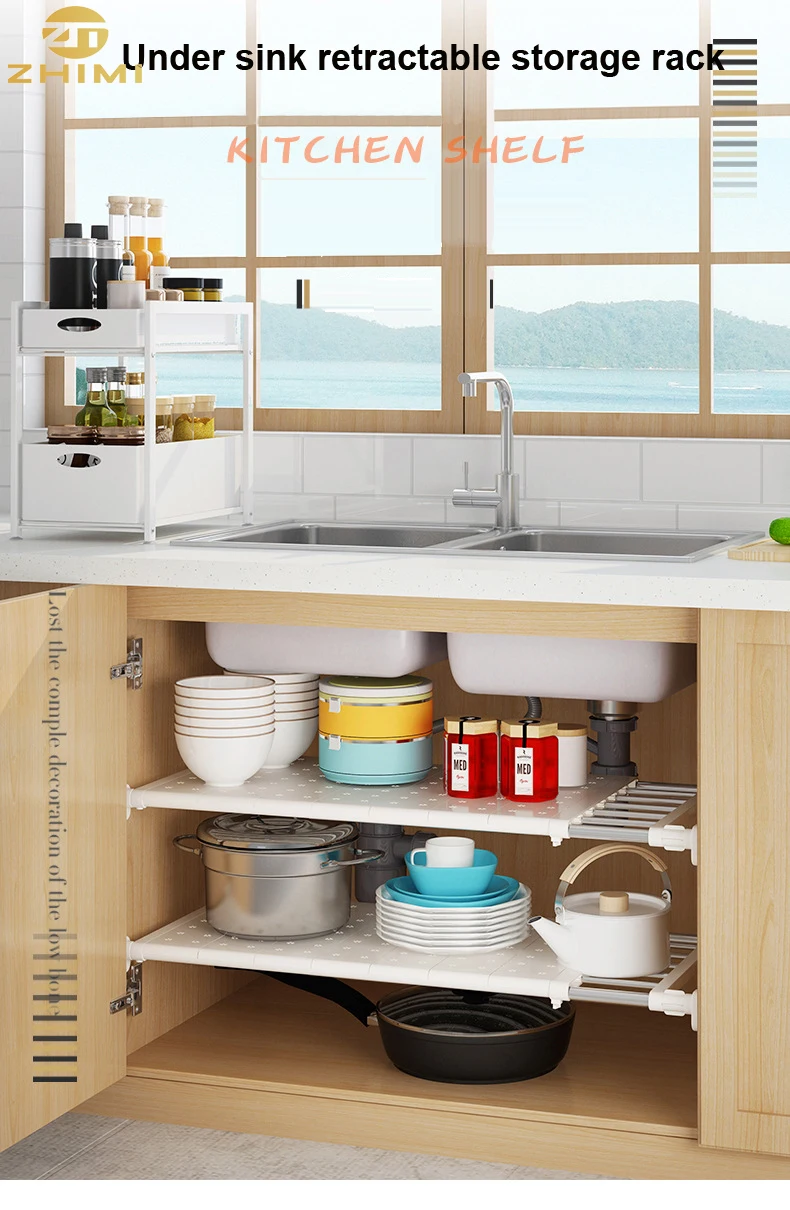 Platzsparend Home Küche Metall Lagerung Regale Unter Waschbecken