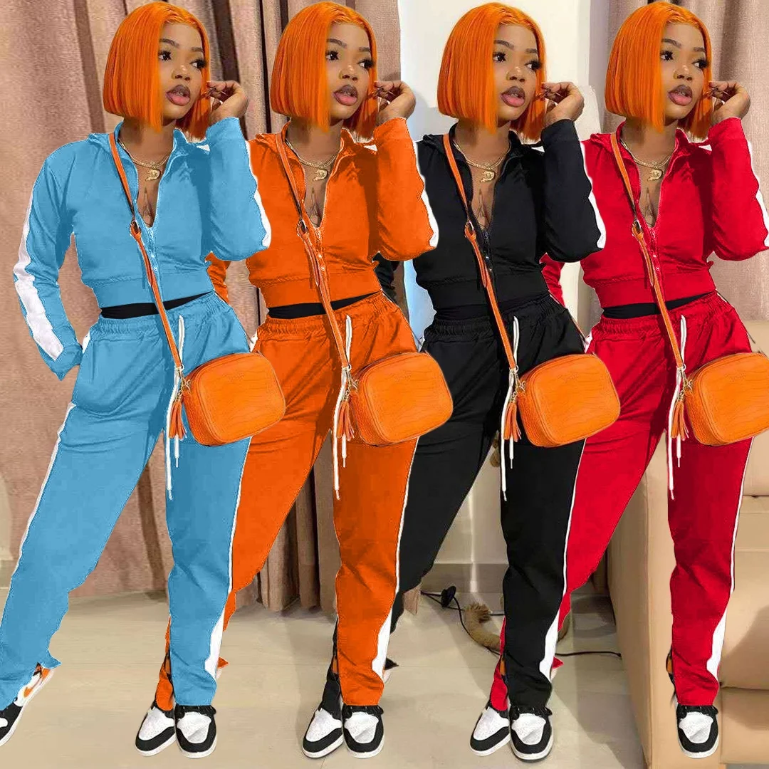 

2021 Fall Women Clothes Private Label Hoodie Custom Logo Sweat Suits For Women