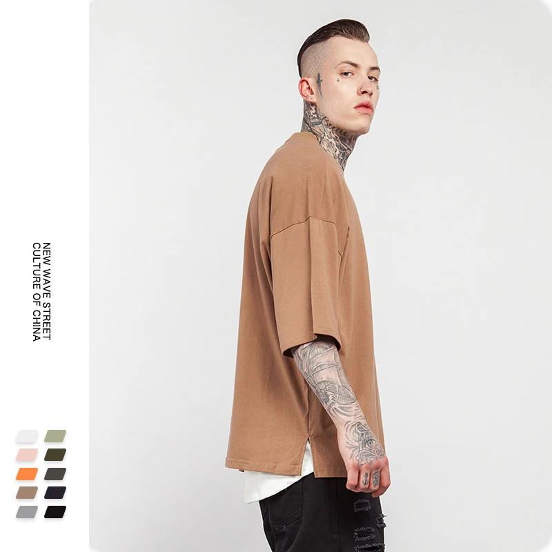 

High Street American size high quality plain t-shirt half sleeve t shirt mens, As picture