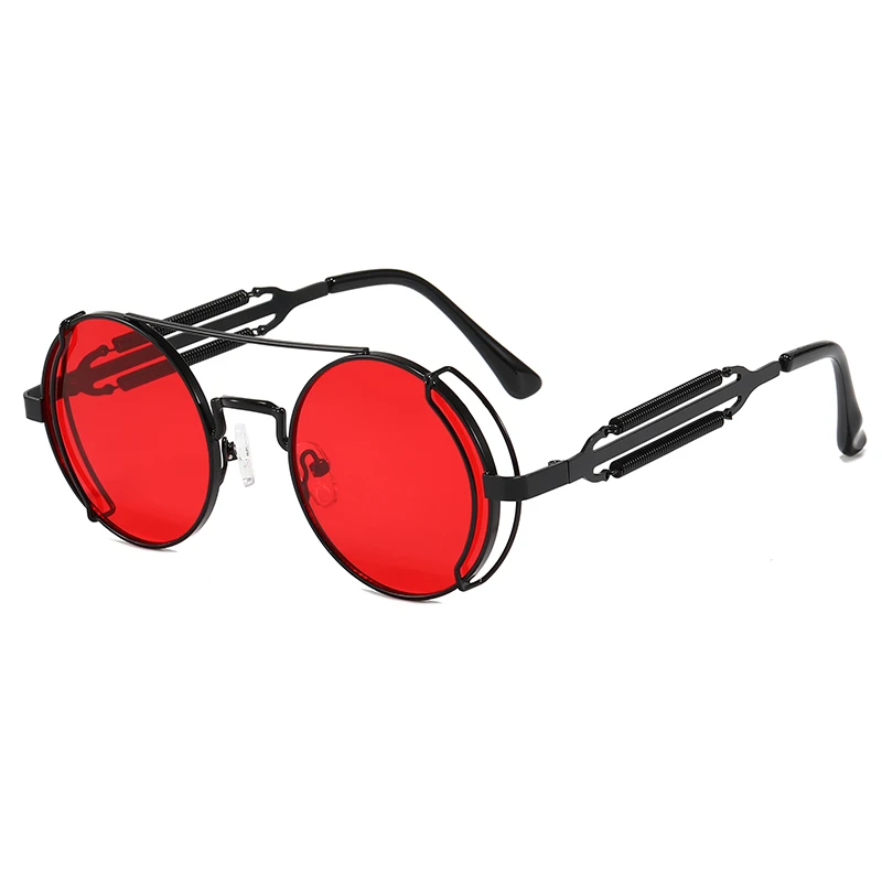 

Superhot Eyewear 13461 Retro Vintage Punk Sun glasses Round Metal Steampunk Sunglasses
