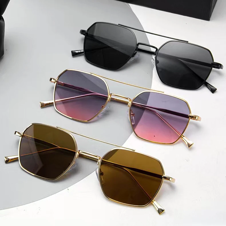 

9213 Metal Frame Sunglasses Ins Style Women's Small Square Frame Sunglasses Men's Anti-Blue Light Glasses