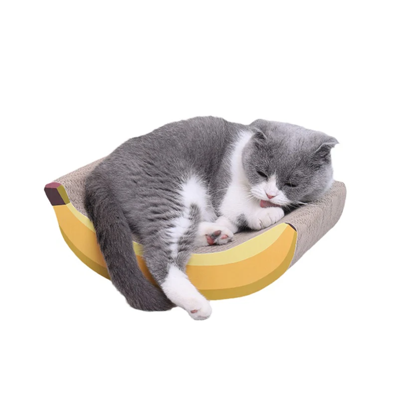 

Banana Shaped Cat Scratch Board Indoor Catnip Toy For Cat Durable Corrugated Cardboard Cat Scratcher, Customized color