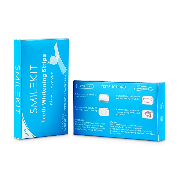 

Wholesale Smilekit White Color Mint Flavor Tooth Whitener Gel Super Teeth Whitening Strips