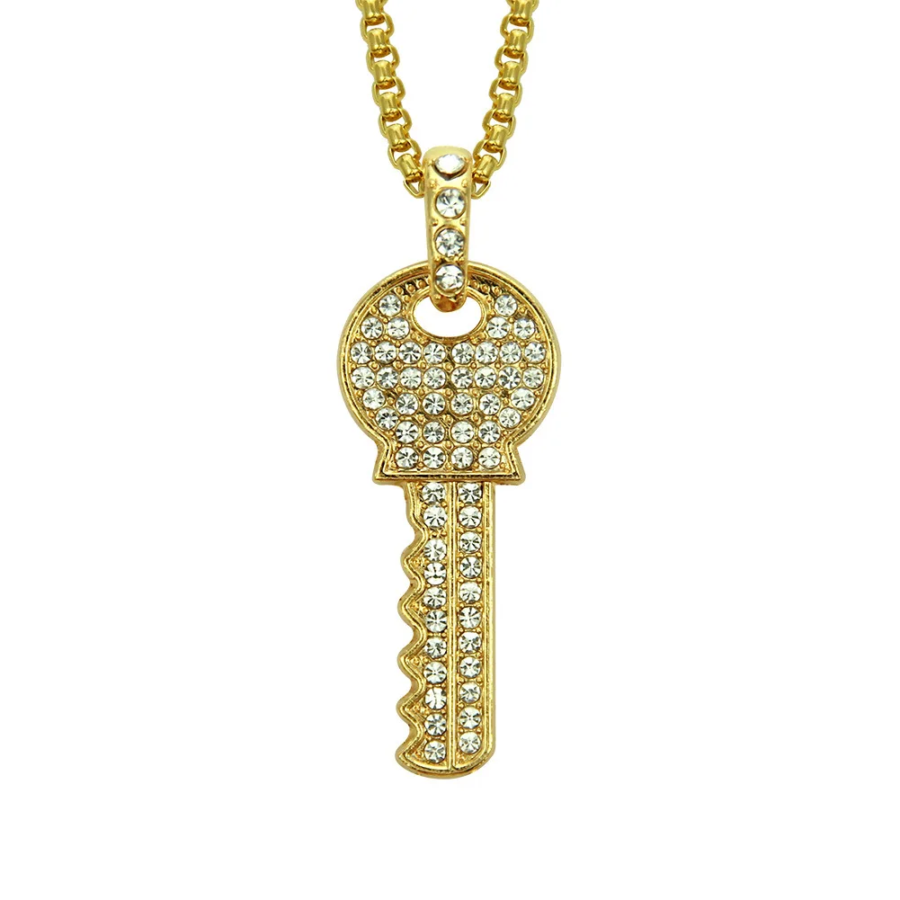 

Manufacturers Spot Wholesale Explosion Models Full Diamond Key Pendant Necklace Choker Crystal Name Necklace Personalised