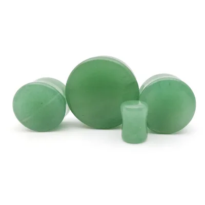 

Gaby High Quality Natural Stone Ear Tunnel Plugs Double Flares Expander Piercing Jewelry, Green