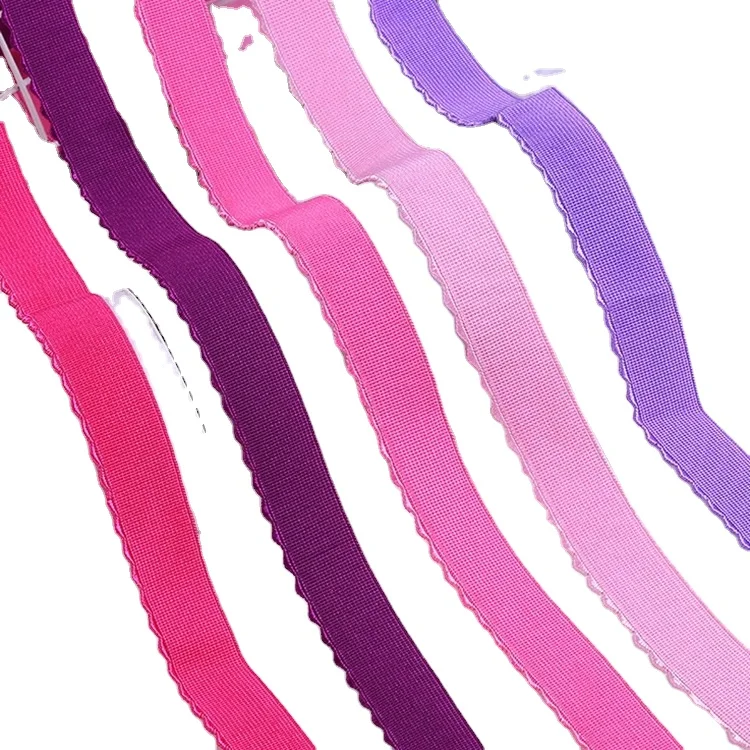 

Wholesale 25mm Wide Plush Polyester Picot Elastic Band Webbing for Underwear, White/black/customized