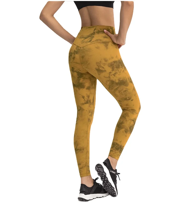 

Ins Popular Fitness Gym Wear For Women Workout Running Quick Dry Leggings Camo Print Yoga Pants With Pocket