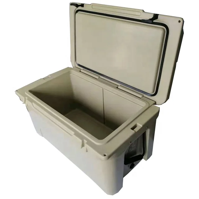 

65L Food Outdoor Camping LLDPE Rotomolded Food Container Cooler box Perfect for Fishing Boating Seafood Traspotation, Gray/tan/white/pink/blue /customized colors