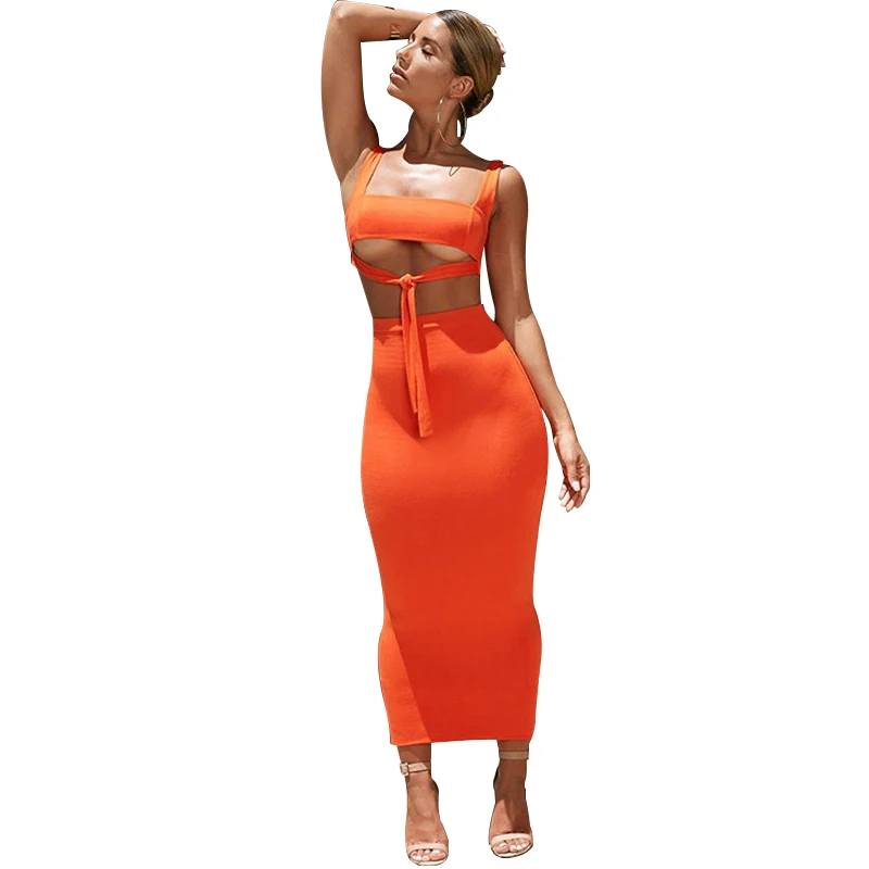 

Sexy Bodycon Bandage Dress Women Boho Beach Clothes Summer Two Pieces Night Club Party Dresses