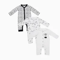 

Factory Wholesale And Custom Organic Super Soft Cotton Private Label 3pcs Set Baby Romper Baby Clothes