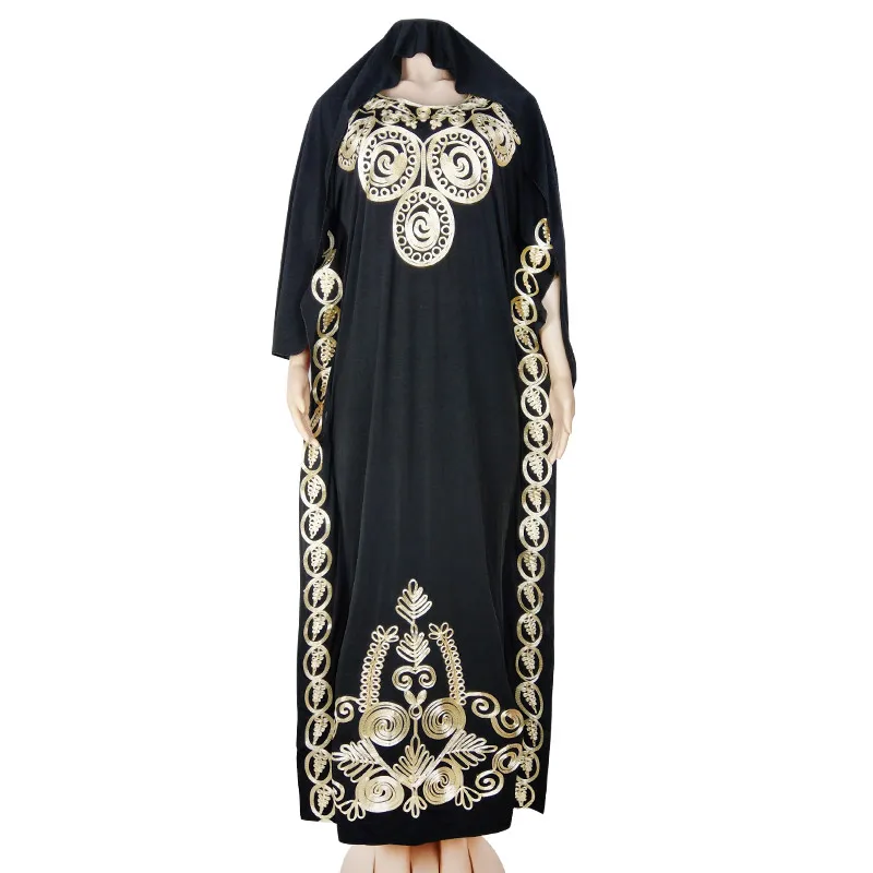

Hot Sale High Quality Black African Fashion Indian Muslin Long Dress Women