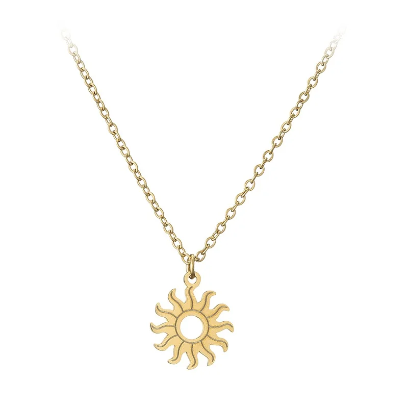 

High Quality Stainless Steel Sun Charm Necklace for Women Super Fashion Charm Jewelry High Polish Special Gift jewelry