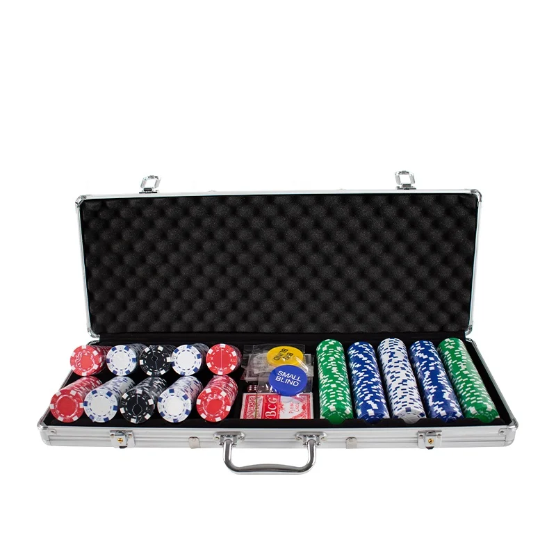 

YH 500pcs 11.5g Wholesale ABS Casino Poker Chips Mix Colors Blank Poker Chip Set With Aluminium Case
