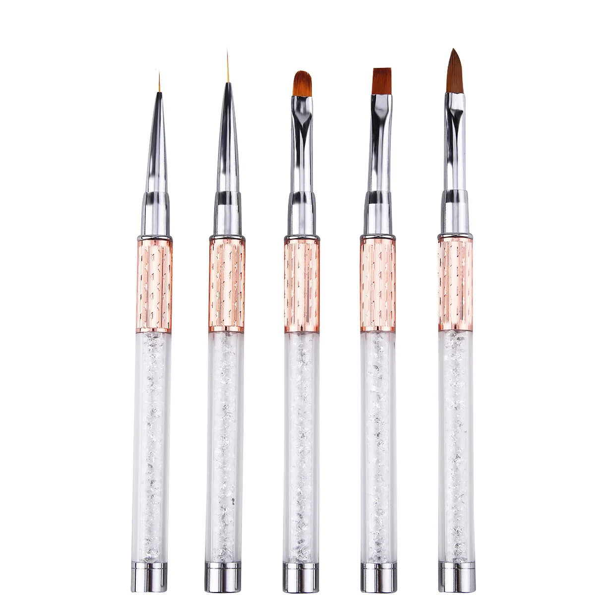 

High Quality Rose Gold Acrylic Nail Brush Painting Drawing Carving Gel Brushes for Nails