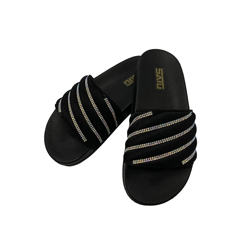 

New Summer Custom Logo Women's Slippers Non Slip Rhinestone Slippers Outdoor Fashion Beach Slippers, As picture