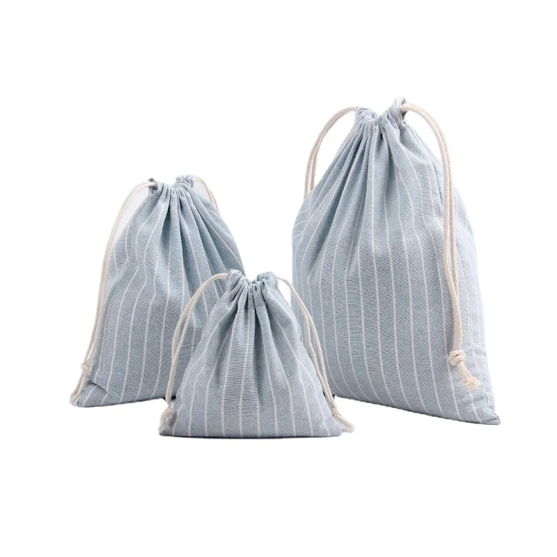 

Travel Cosmetic Storage Canvas Bag Cotton And Linen Drawstring Pockets, 4 colors