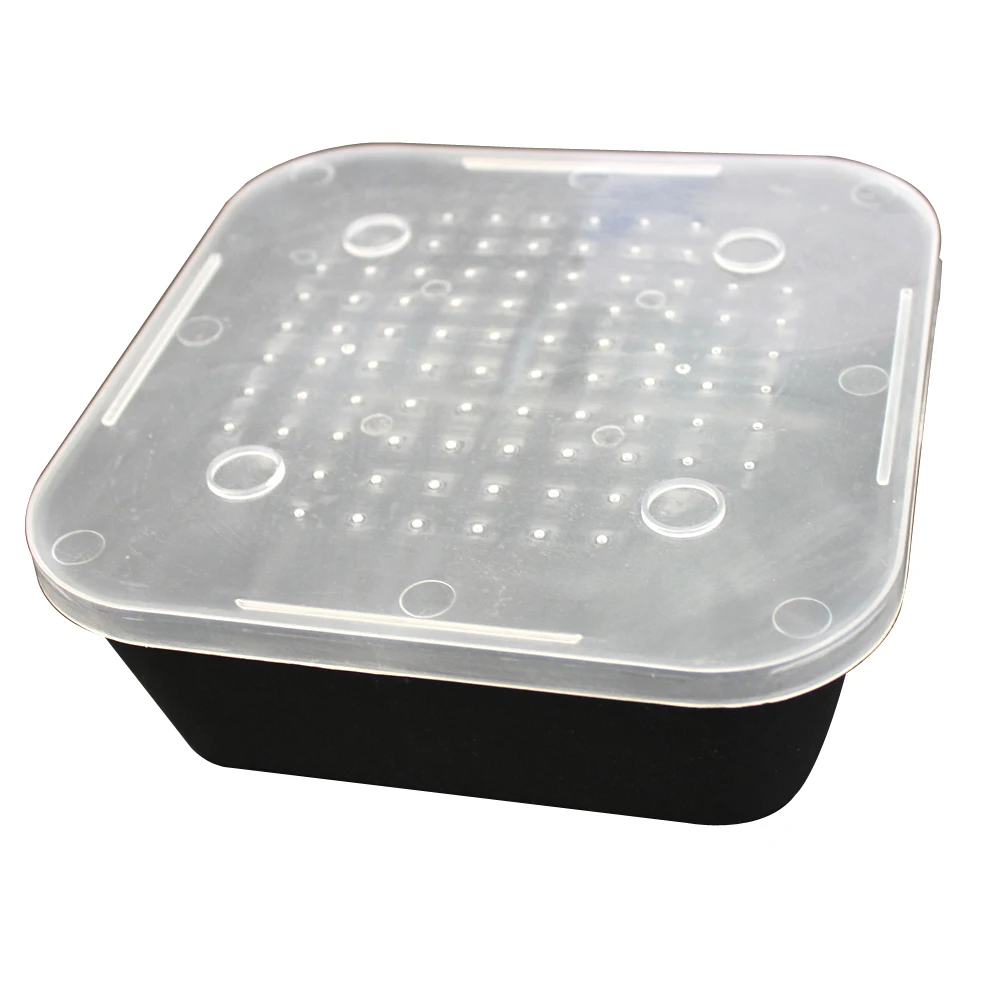 

Factory wholesale sea fishing earthworm lure plastic box, Black+transparent cap