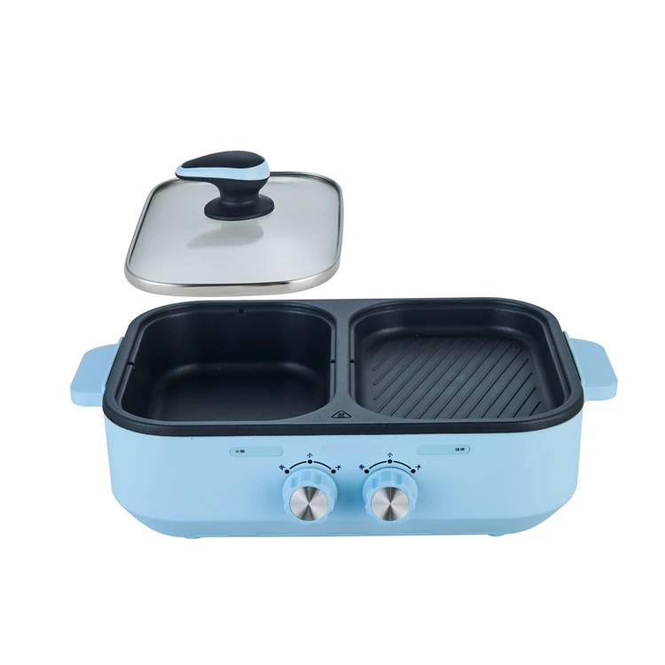 

Stainless Steel Portable Automatic Smokeless Press Barbecue Electric Grills with Hot Pot