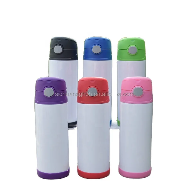 

USA WAREHOUSE sublimation 12oz kids girl boy water bottle with flip SIPPY cap Straight tall stainless steel custom cups in bulk