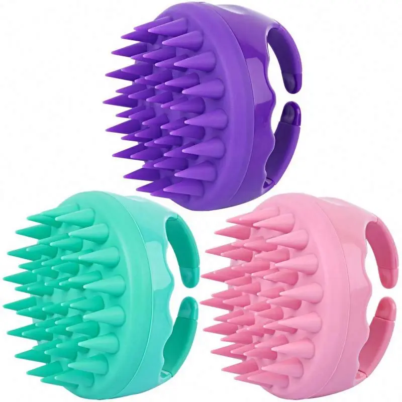 

Shampoo Brush Macaron Comb And Set Silocon Detangle Hair Silicone For Scalp Detangling Custom Logo Wet With Handle Portable