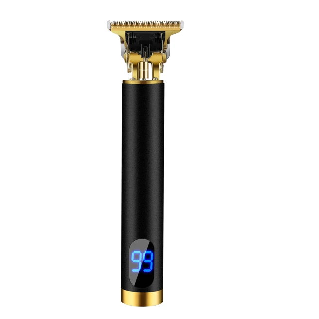 

Black golden LCD screen portable electric USB rechargeable hair trimmers professional haircut sculpture hair clipper