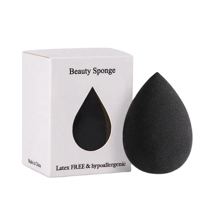 

Factory Custom Logo Private Label Latex-free Cosmetic Puff Super Soft Beauty Black Foundation Makeup Sponge Blender Case Egg, Customized color