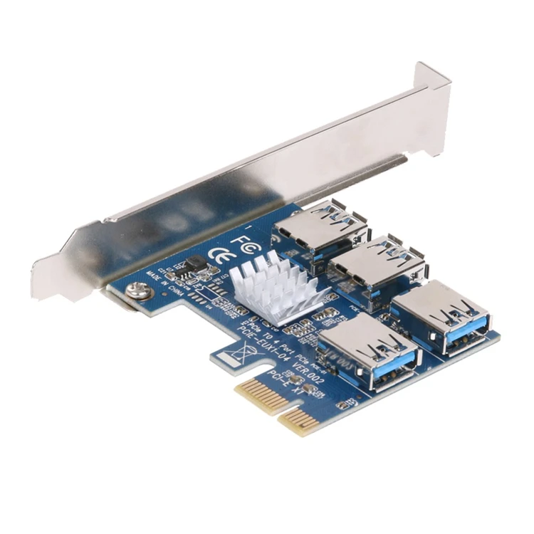 

PCIE to PCIE Adapter 1 To 4 PCI-Express Slot 1x to 16x USB 3.0 Mining Special Riser Card PCI-E Converter for Bitcoin Miner