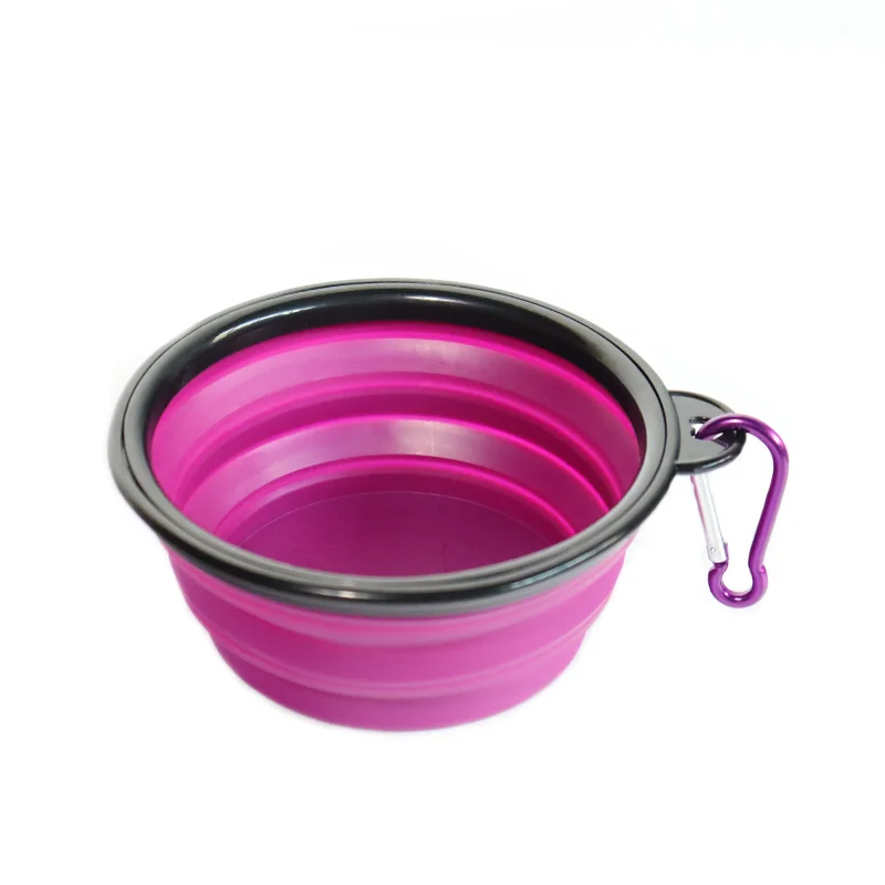 

New Arrivals Round Height Adjustment Healthy Travel Collapsible Dog Bowl Pet Feeder Wholesale Slow Feeder Dog Bowl with Hook, As shown