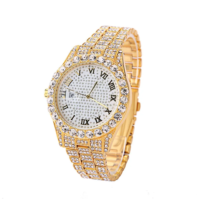 

Daicy factory wholesale hot sale iced out bling bling full diamond men's heavy latest hip hop gold watches