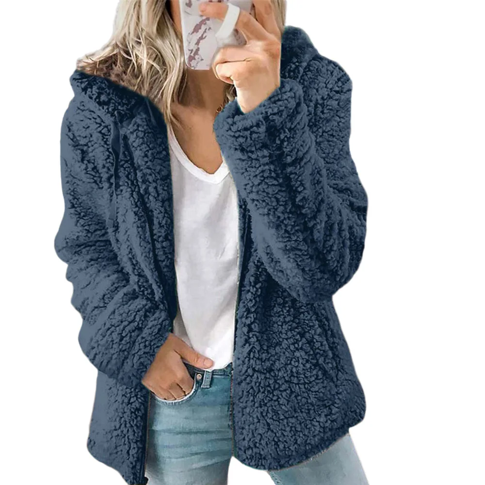 

Cross-border hot sales of hooded plush coats for autumn and winter woolen sweater