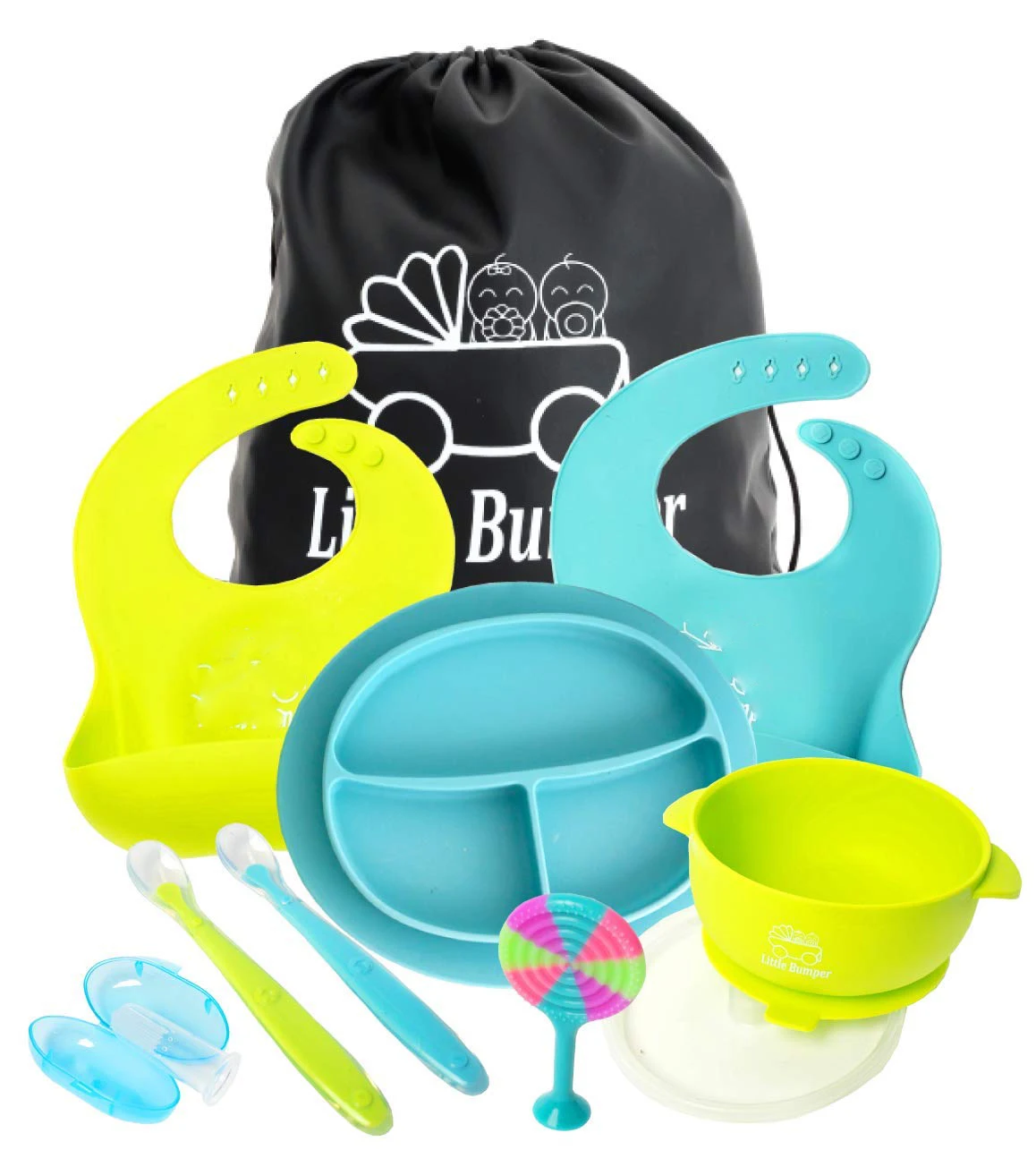 

new bpa free silicon baby feeding supplies set