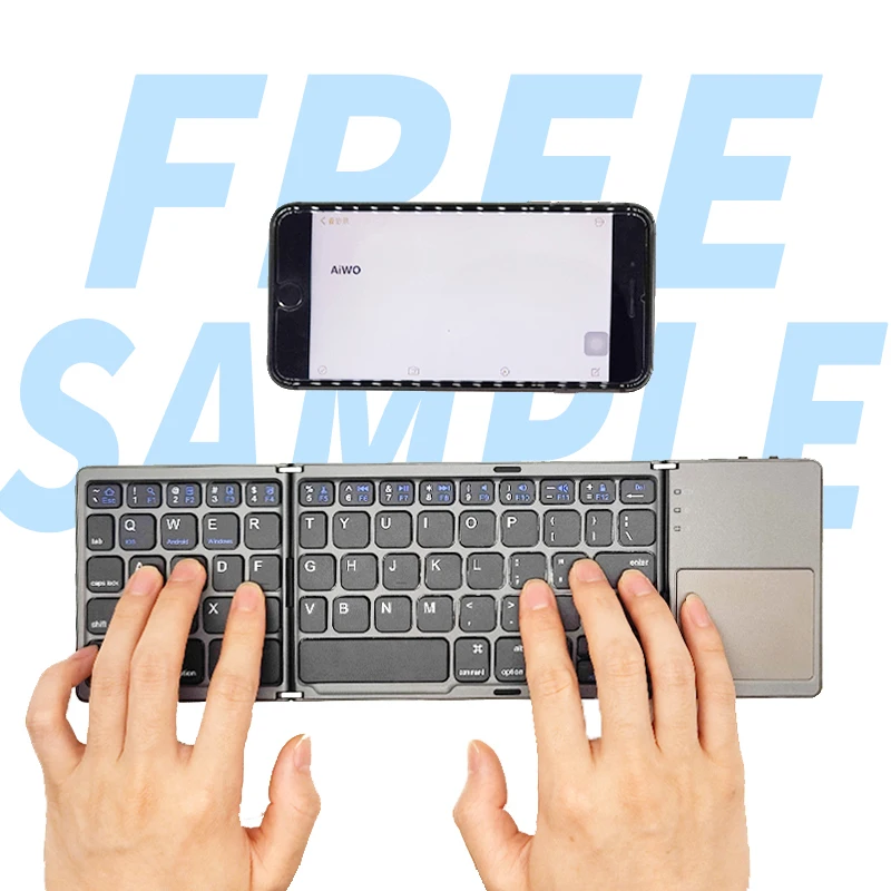 

AIWO 2021 Hot Sale Rechargeable asap ambidextrous Tastatur Handy Portable Folding Keyboard Flexible, Black/sliver/colorful/oem