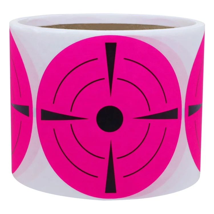 Fluorescent Pink Hybsk 2 Inch Fluorescent Pink Blank Target Pasters for Shooting 300 Adhesive Target Stickers Per Roll 