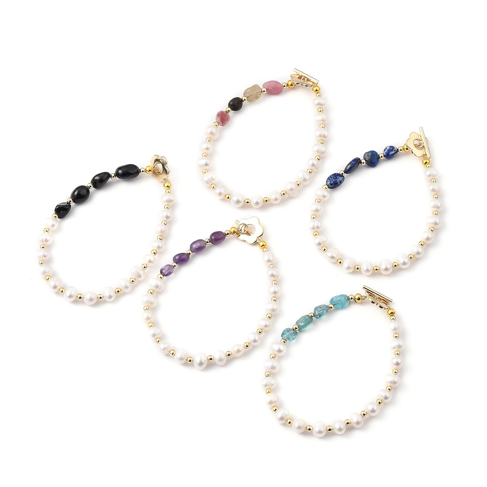 

PandaHall Natural Gemstone Beads Freshwater Pearl Beads Bracelets